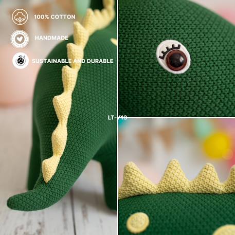 Lot 2 peluches dinosaures coton Green olive 4 - vertbaudet enfant 