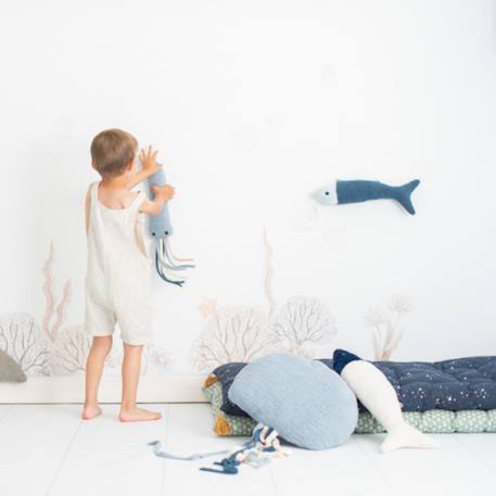 Lot 2 peluches poissons tissu doux White and dark blue 3 - vertbaudet enfant 