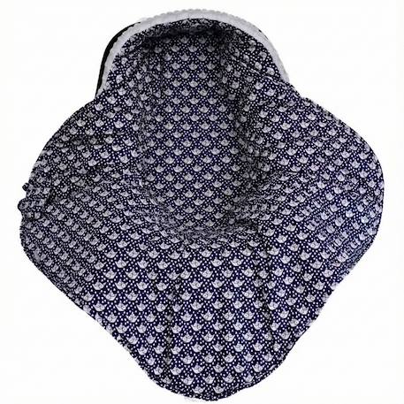 Chancelière couverture enveloppante nid d'ange bébé réversible en coton minky eli Bleu+Bleu marine 7 - vertbaudet enfant 