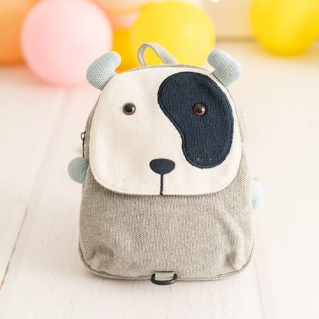 Sac à dos chien en coton doux Grey and white-black 3 - vertbaudet enfant 
