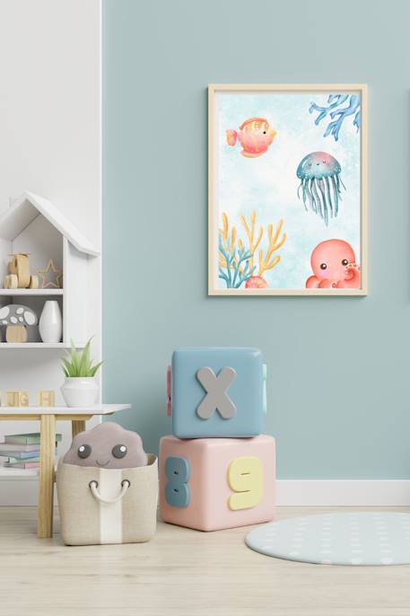 Cadre mural enfant animaux marins Multi coloured 2 - vertbaudet enfant 