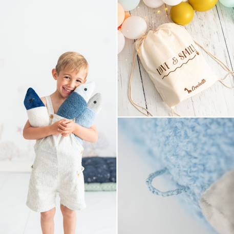 Lot 2 peluches poissons tissu doux Light blue 6 - vertbaudet enfant 