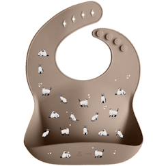 Puériculture-Bavoir en silicone minouche taupe