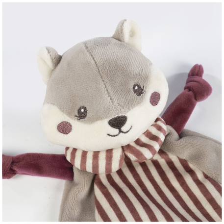 Doudou plat écureuil cherry rayé Mauve 3 - vertbaudet enfant 