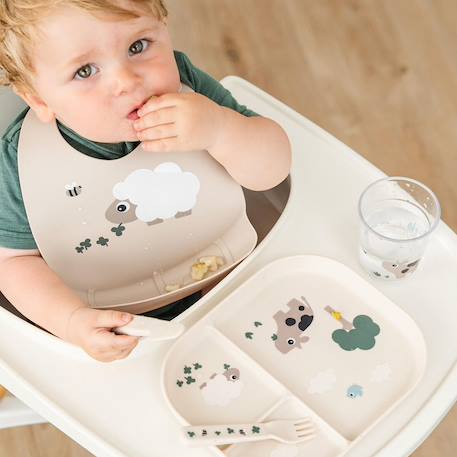 Bavoir silicone dotti bleu Bleu+Rose+Sable 10 - vertbaudet enfant 