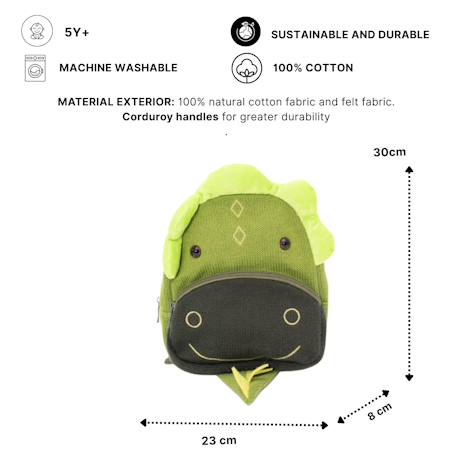 Sac à dos dragon en coton doux Green 6 - vertbaudet enfant 