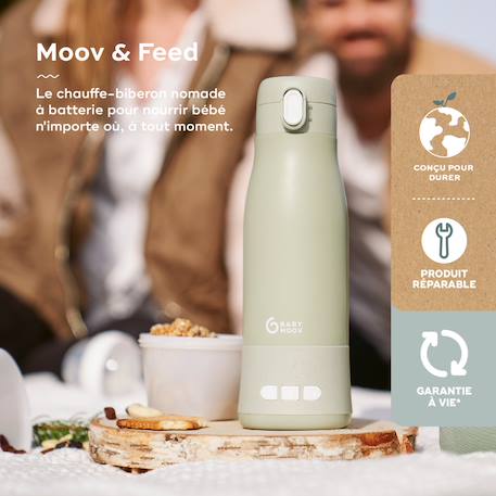 Chauffe-biberon nomade moov & feed minéral sable Vert 2 - vertbaudet enfant 