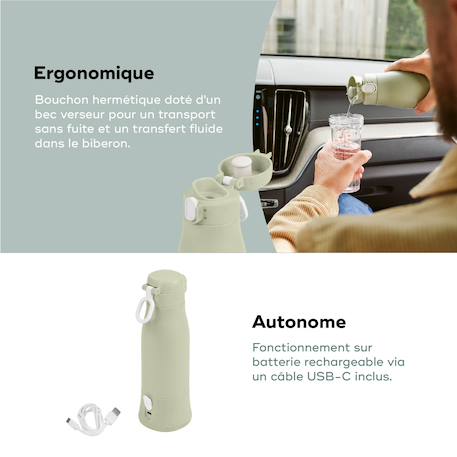 Chauffe-biberon nomade moov & feed minéral sable Vert 6 - vertbaudet enfant 