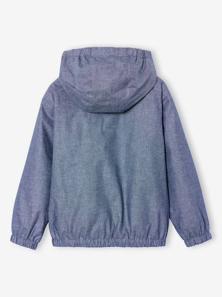 Coupe-vent garçon capuche zippé bleu chambray 2 - vertbaudet enfant 