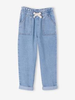 -Pantalon paperbag denim