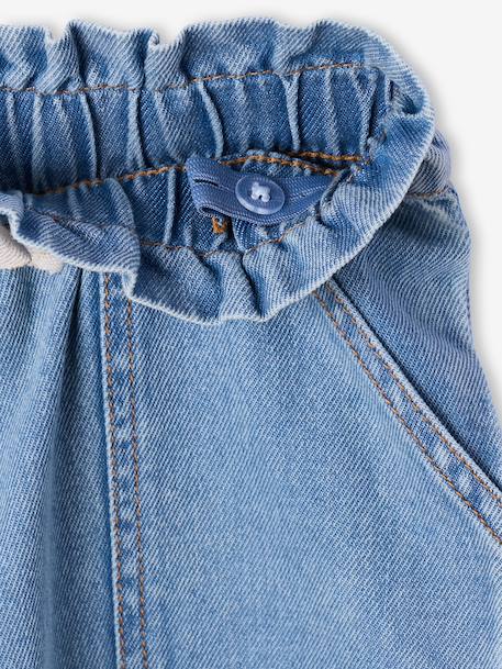 Pantalon paperbag denim bleu clair+bleu moyen 4 - vertbaudet enfant 