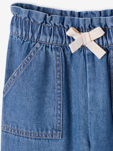 Pantalon paperbag denim bleu clair+bleu moyen 7 - vertbaudet enfant 