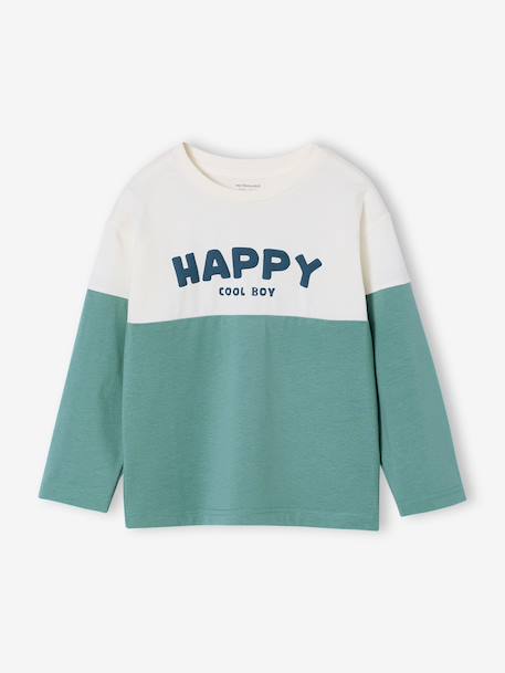 T-shirt manches longues colorblock vert d'eau 1 - vertbaudet enfant 