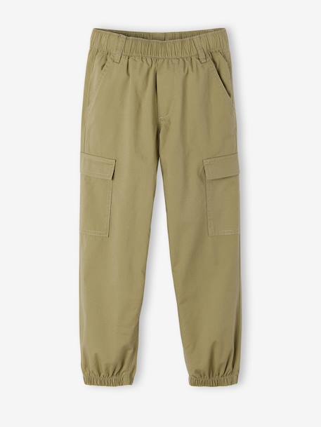 Pantalon cargo léger beige+olive 9 - vertbaudet enfant 