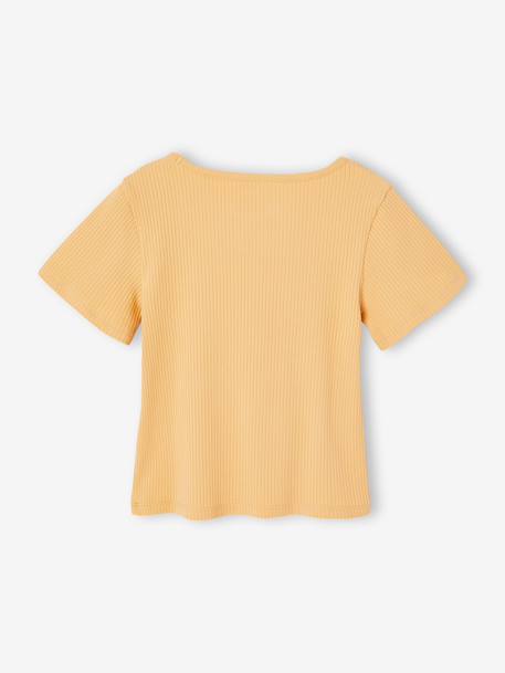 T shirt fille noeud fantaisie jaune+rayé bleu 4 - vertbaudet enfant 
