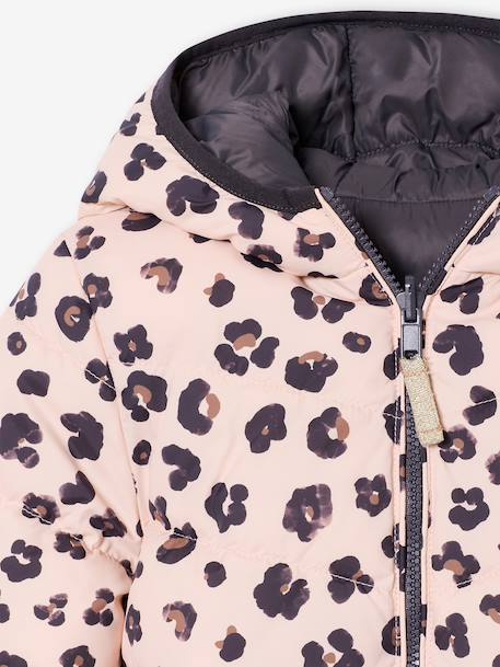 Doudoune fille légère réversible anthracite+rose pâle 4 - vertbaudet enfant 