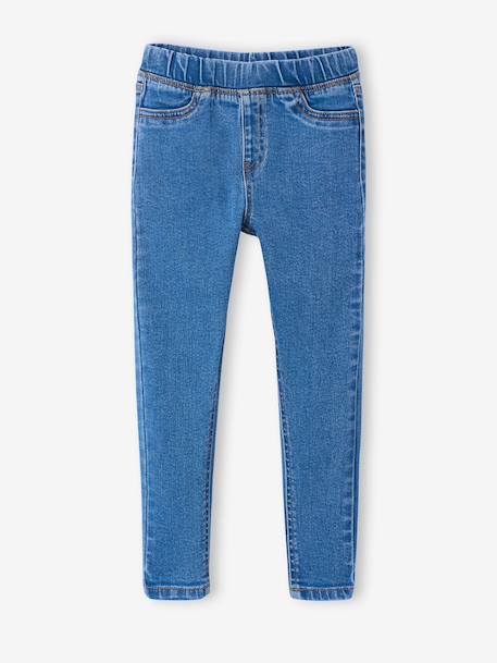 Jean tregging fille bleu moyen+denim bleached 1 - vertbaudet enfant 