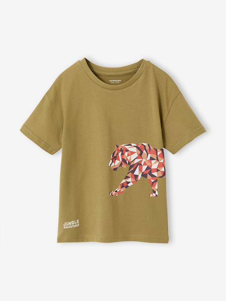 T-shirt manches courtes tigre olive 1 - vertbaudet enfant 