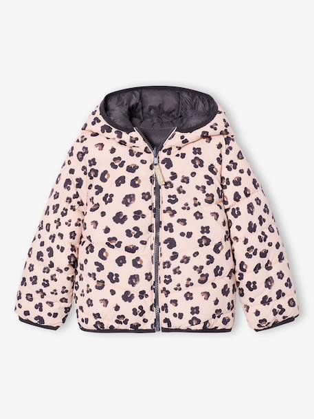 Doudoune fille légère réversible anthracite+rose pâle 6 - vertbaudet enfant 