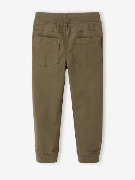 Pantalon garçon jogger facile à enfiler bleu grisé+caramel+kaki 14 - vertbaudet enfant 