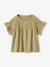 T-shirt fille manches détails brodés corail+écru+kaki 10 - vertbaudet enfant 