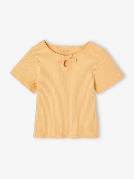 T shirt fille noeud fantaisie jaune+rayé bleu 3 - vertbaudet enfant 