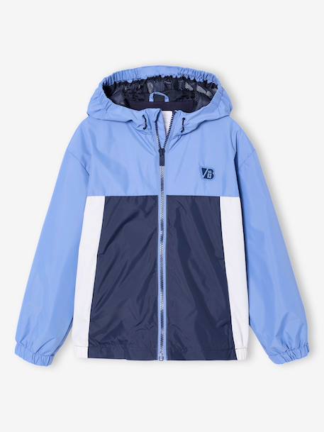 Blouson garçon coupe-vent colorblock bleu moyen+kaki+vert d'eau 1 - vertbaudet enfant 