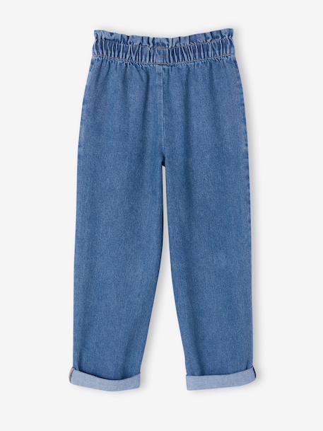 Pantalon paperbag denim bleu clair+bleu moyen 6 - vertbaudet enfant 