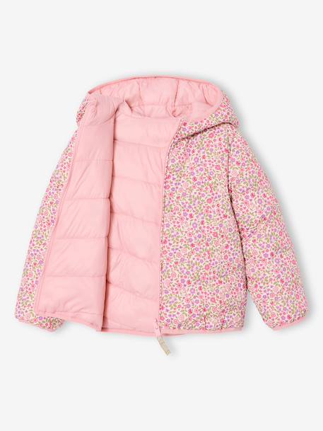 Doudoune fille légère réversible anthracite+rose pâle 10 - vertbaudet enfant 