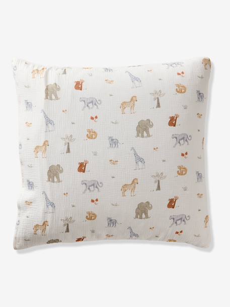 Parure housse de couette et taie d'oreiller MISSION SAFARI en gaze de coton, avec coton recyclé écru 8 - vertbaudet enfant 