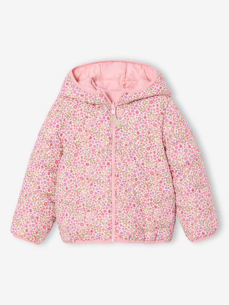 Doudoune fille légère réversible anthracite+rose pâle 8 - vertbaudet enfant 