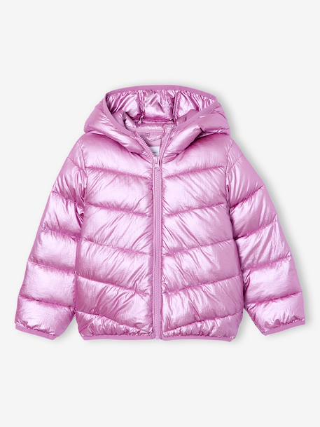 Doudoune fille légère à capuche effet brillant métallisé or+rose 10 - vertbaudet enfant 