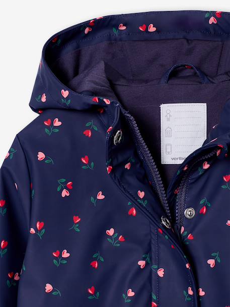 Ciré fille à capuche imprimé marine+multicolore+vanille 4 - vertbaudet enfant 