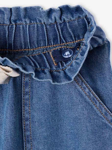 Pantalon paperbag denim bleu clair+bleu moyen 8 - vertbaudet enfant 