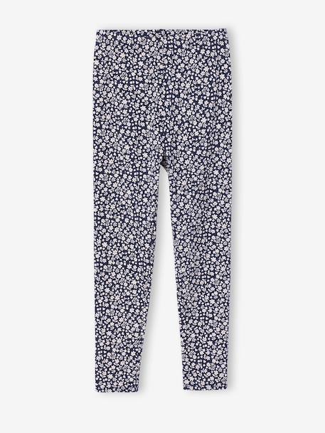 Lot de 2 leggings fille Basics indigo+kaki+marron imprimé+vert sauge 2 - vertbaudet enfant 