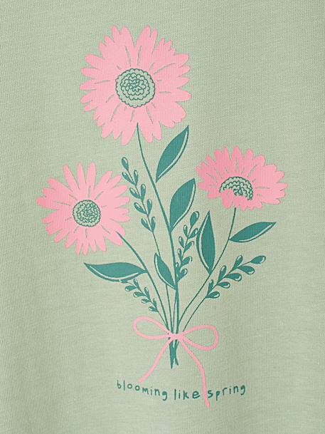 Tee-shirt fille imprimé manches courtes écru+mauve+rose+vert sauge 12 - vertbaudet enfant 
