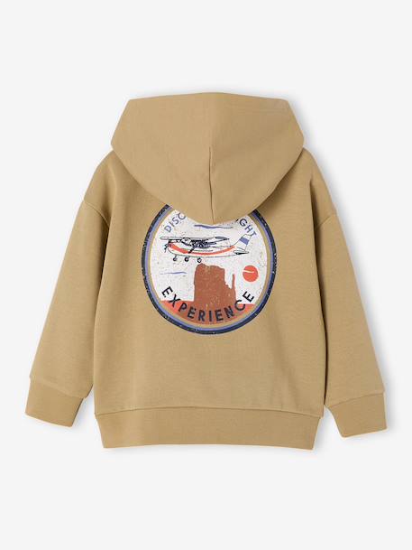 Sweat à capuche garçon coton cumin 2 - vertbaudet enfant 