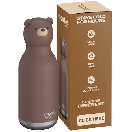 Gourde isotherme bestie ours brun (460 ml) Marron, noir 4 - vertbaudet enfant 