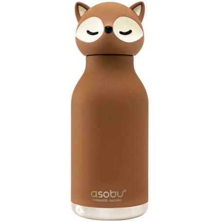 Gourde isotherme bestie renard (460 ml) Marron, écru, noir 1 - vertbaudet enfant 