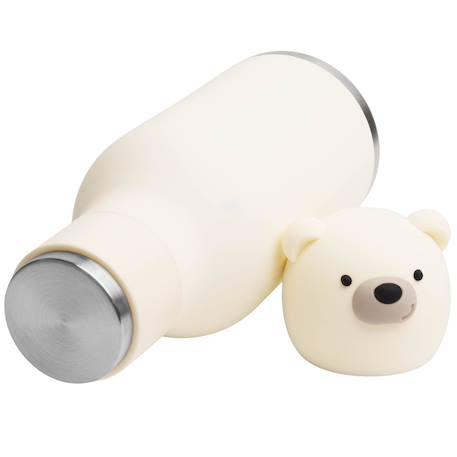 Gourde isotherme bestie ours blanc (460 ml) Ecru, noir 2 - vertbaudet enfant 