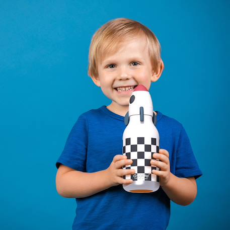 Gourde isotherme bestie fusée (460 ml) Ecru, noir, rouge 4 - vertbaudet enfant 