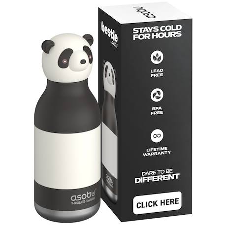 Gourde isotherme bestie panda (460 ml) Blanc, noir 5 - vertbaudet enfant 
