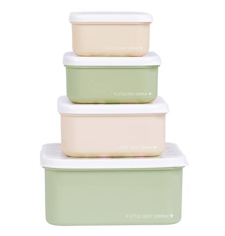 Lot de 4 boîtes à goûter fleurs Vert, rose, blanc 3 - vertbaudet enfant 
