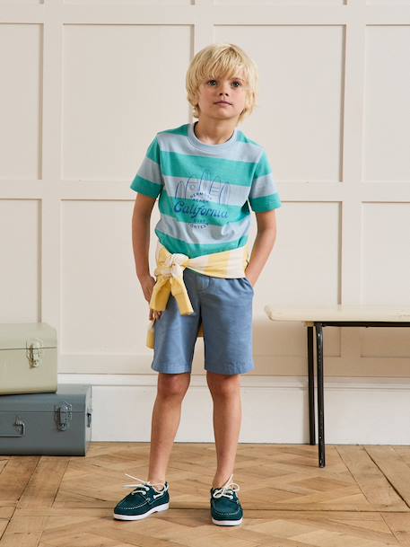 Bermuda chino garçon Army+Bleu froid+Indigo+Menthe+Outremer 7 - vertbaudet enfant 