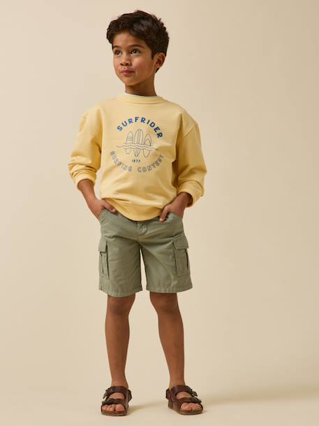Bermuda cargo garçon Bleu+Tilleul 10 - vertbaudet enfant 