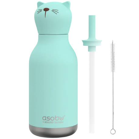 Gourde isotherme bestie chat (460 ml) Bleu, marron 2 - vertbaudet enfant 