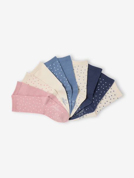 Lot 10 chaussettes fille à pois écru 2 - vertbaudet enfant 