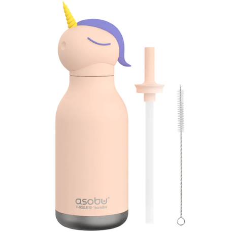 Gourde isotherme bestie licorne (460 ml) Ecru, rose, violet 2 - vertbaudet enfant 