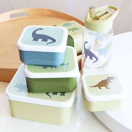 Lot de 4 boîtes à goûter dinosaure Vert, bleu 5 - vertbaudet enfant 