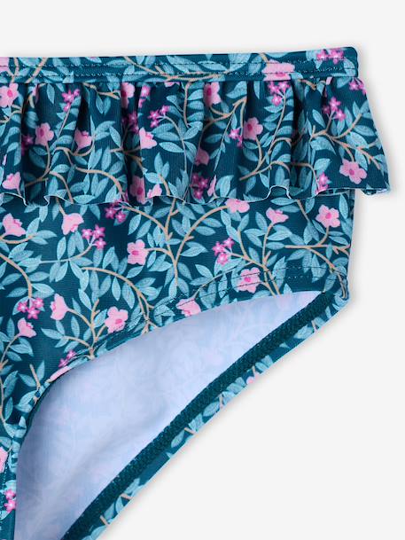Maillot de bain 2 pièces fille fleurs vert émeraude 5 - vertbaudet enfant 